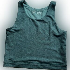 Gap Teen Sports Bra/ Tank Forest Green Size 12 Moisture Wicking Stretch Soft
